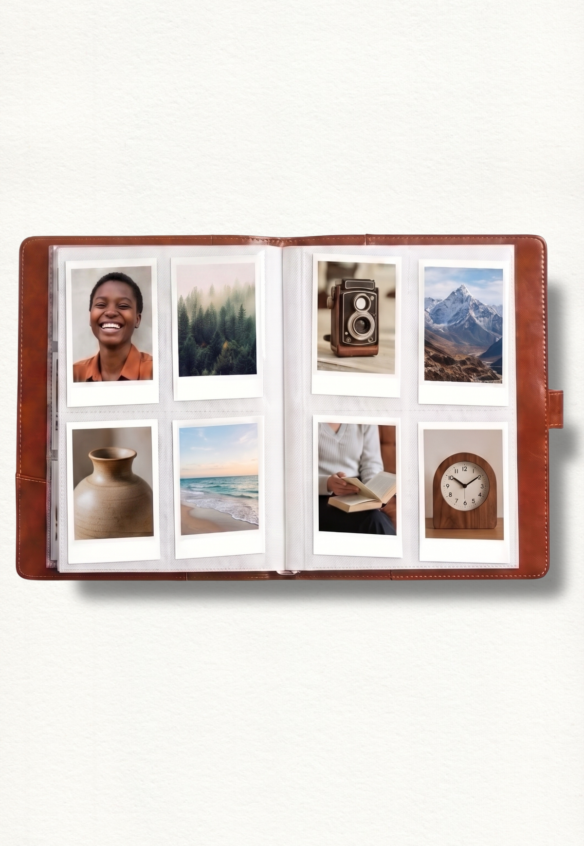Dot Memory Folio 256 Photo Organizer Album For Instax Mini And Polaroid 2X3 - Tan Brown