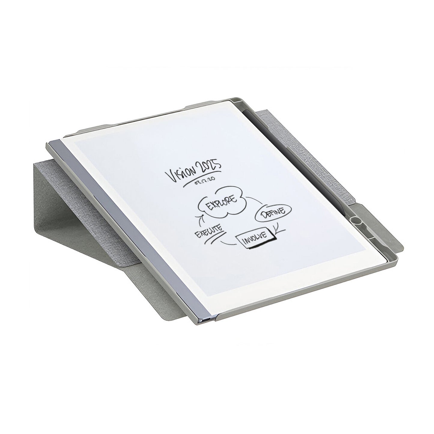 Dot Book Folio Case With Rotatable Stand For reMarkable 2 Tablets - Woven Gray
