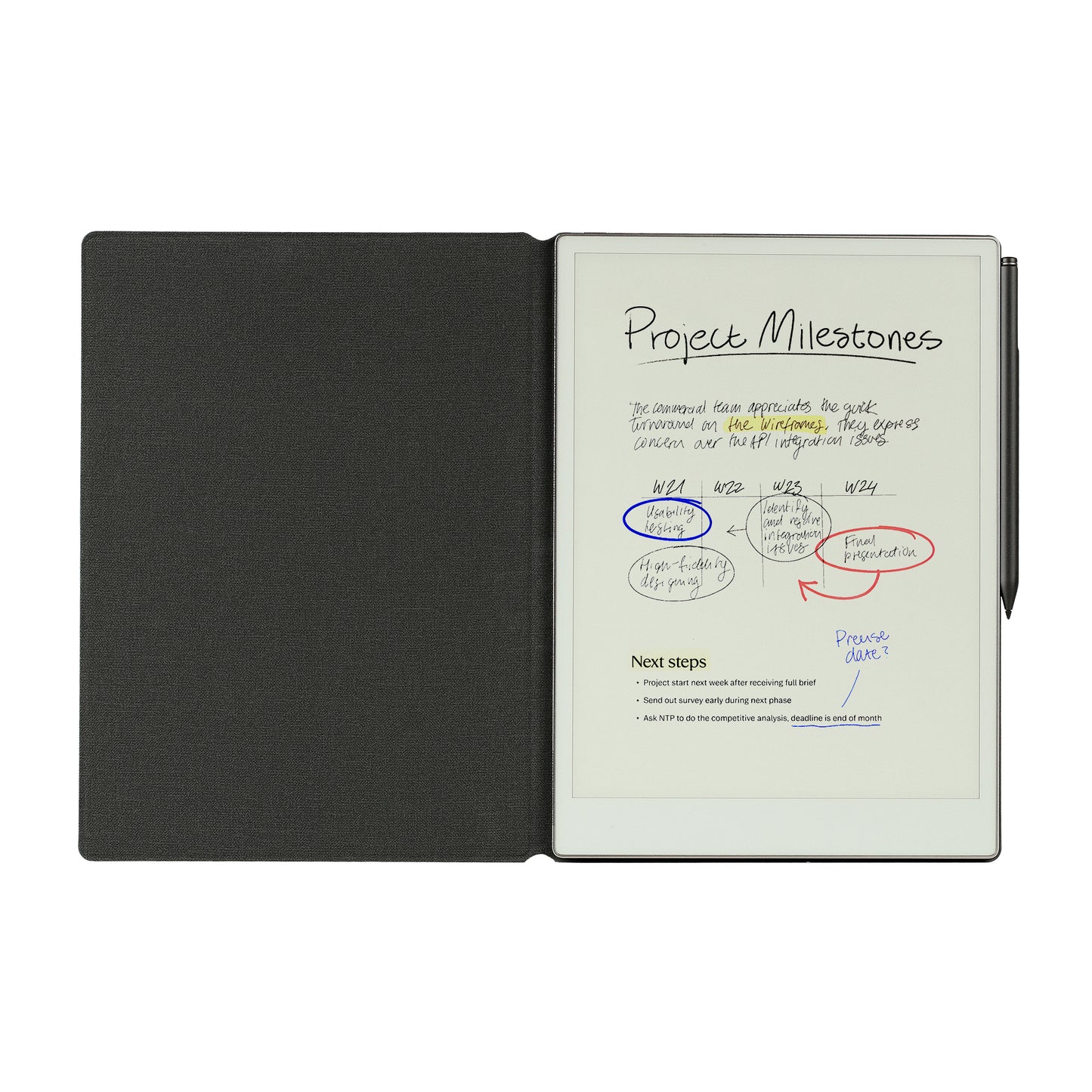 DOT Folio Case For reMarkable Paper Pro - Woven Leather Black